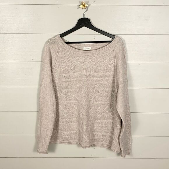 Kit Contrast Sweater - Light Merino :: Ivory/Garnet